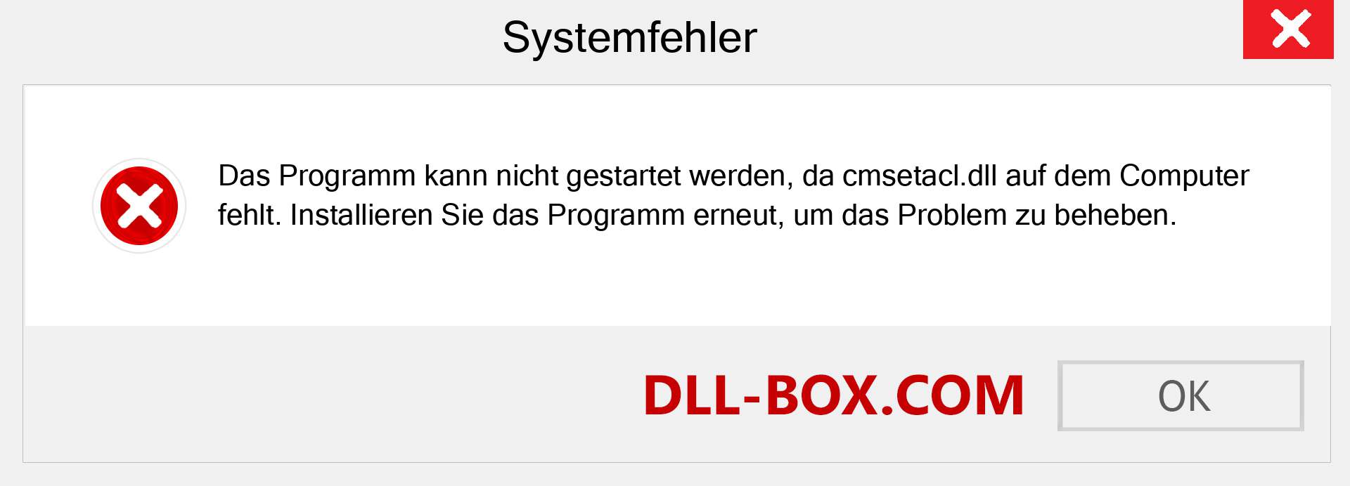 cmsetacl.dll-Datei fehlt?. Download für Windows 7, 8, 10 - Fix cmsetacl dll Missing Error unter Windows, Fotos, Bildern