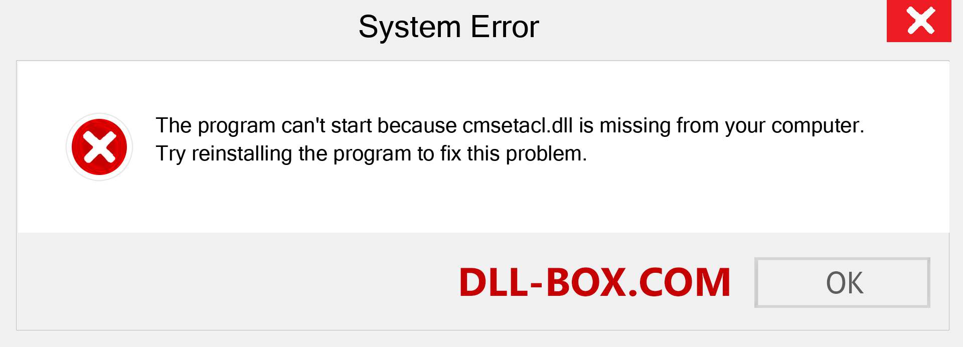  cmsetacl.dll file is missing?. Download for Windows 7, 8, 10 - Fix  cmsetacl dll Missing Error on Windows, photos, images
