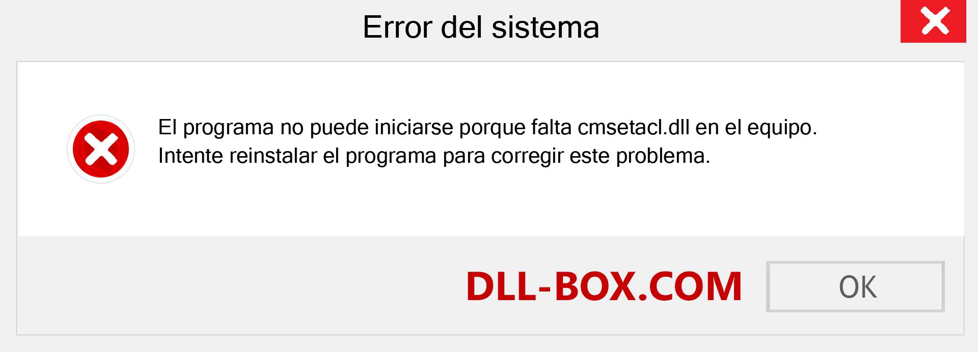 ¿Falta el archivo cmsetacl.dll ?. Descargar para Windows 7, 8, 10 - Corregir cmsetacl dll Missing Error en Windows, fotos, imágenes